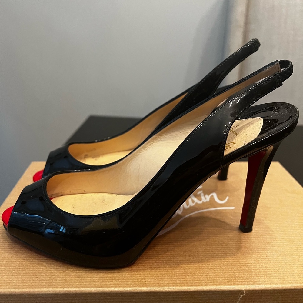 Christian Louboutin Ron Ron patent slingbacks - size 37 - good condition